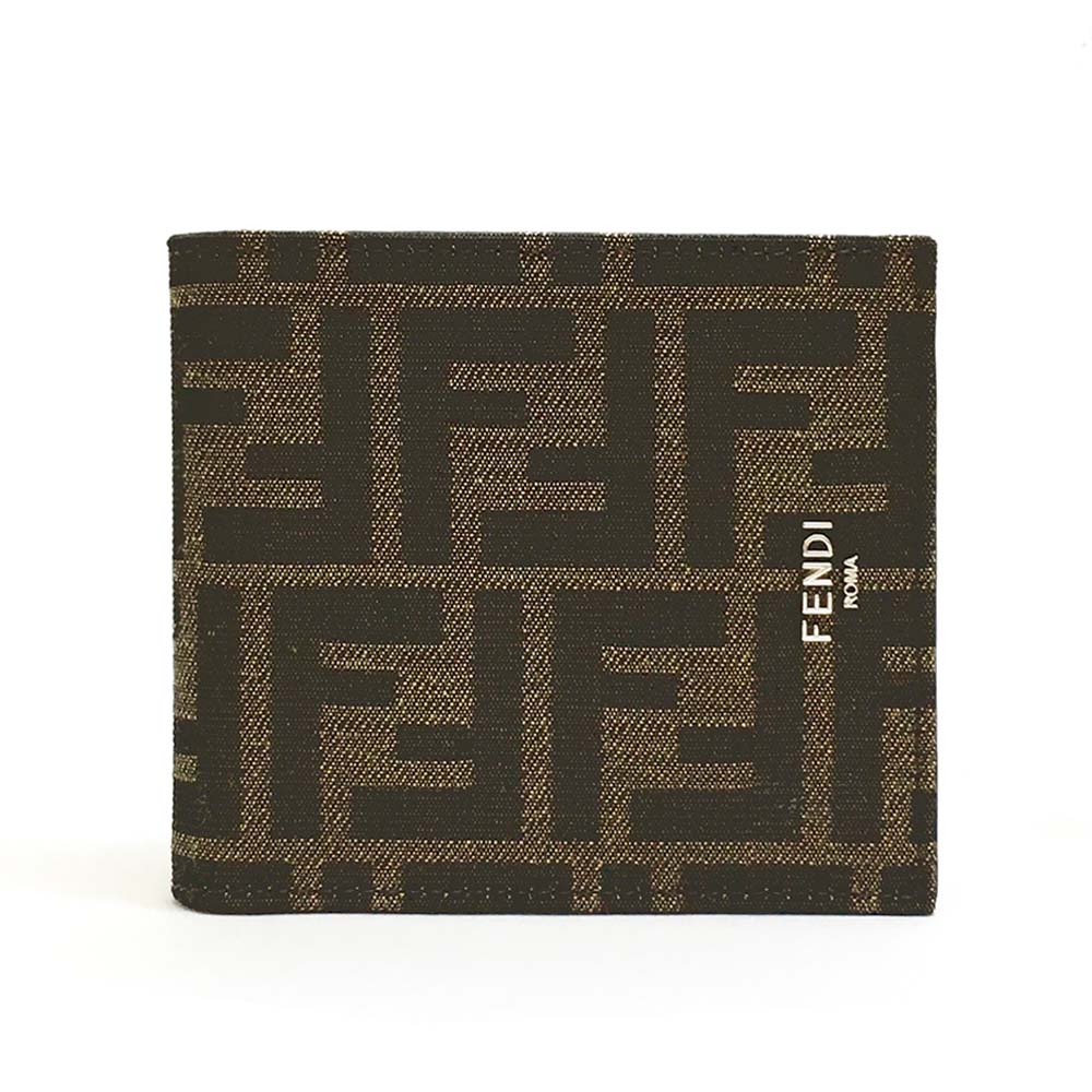 フェンディ 財布（メンズ） 【決算大処分市☆全品10％OFFクーポン☆31日迄☆全品新品】FENDI フェンディ 7M0169 ALWK F0L3T メンズ ブラウン FF ファブリック 二つ折り財布