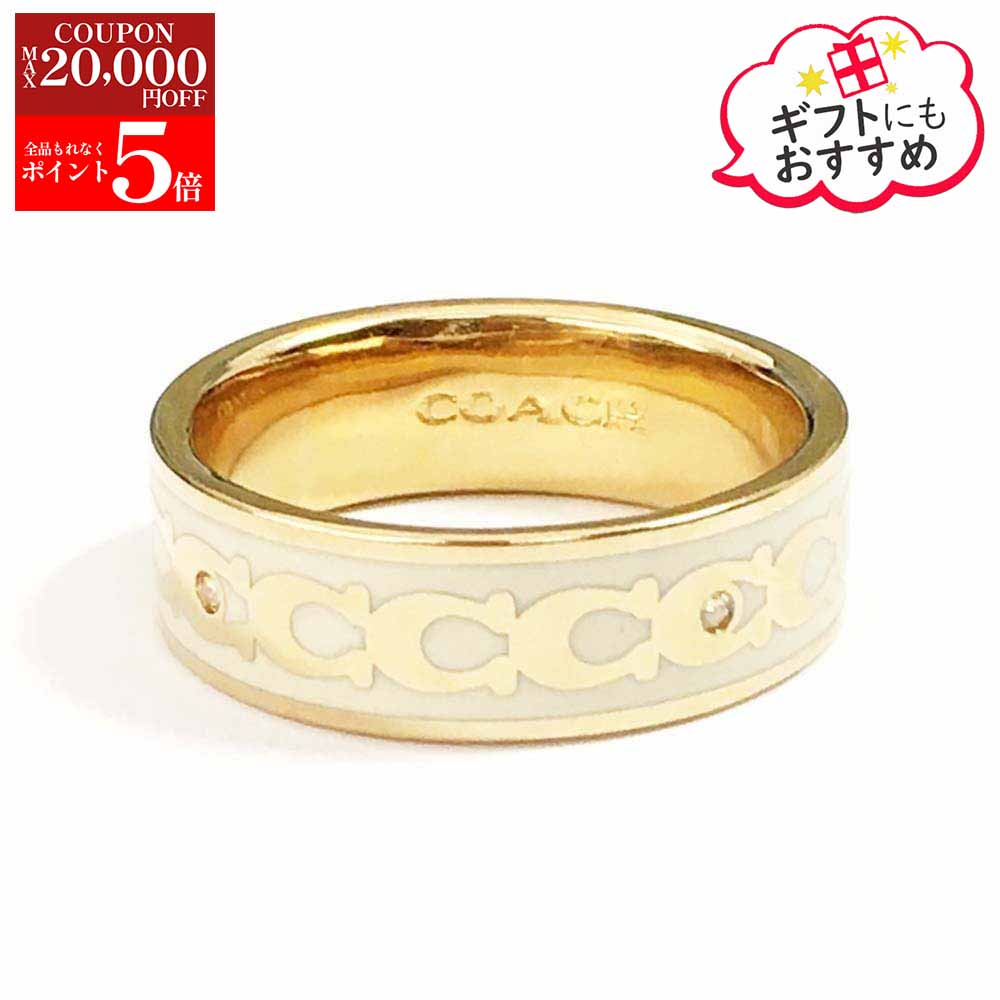 【激安・在庫処分SALE☆全品P5倍＆更に最大2万円値引きクーポン15日迄】COACH コーチ 408102 GLD100 シグネチャーロゴ リング 指輪 レディース
