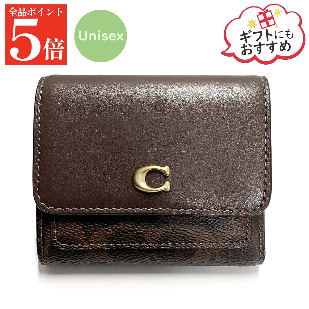 Rakuten - 【正規品・新品・GW直前スーパーSALE全品P5倍＆全品5％値引きクーポン30日迄】COACH コーチ 二つ折り財布 MILA ミラ CAT56 レディース レザー × コーティングキャンバス フラップ ウォレット ロゴ ミニ財布 B4MPL レディース 婦人用