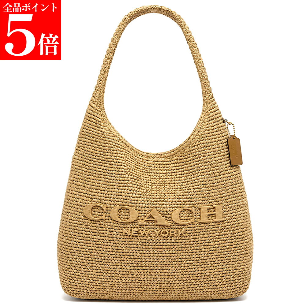 【お買い物マラソンSALE★全品ポイント5倍】COACH コーチ ブルックリン ショルダーバッグ 39 CDU76 ラフィア ストロー ワンショルダーバッグ ナチュラル レディース 新品
