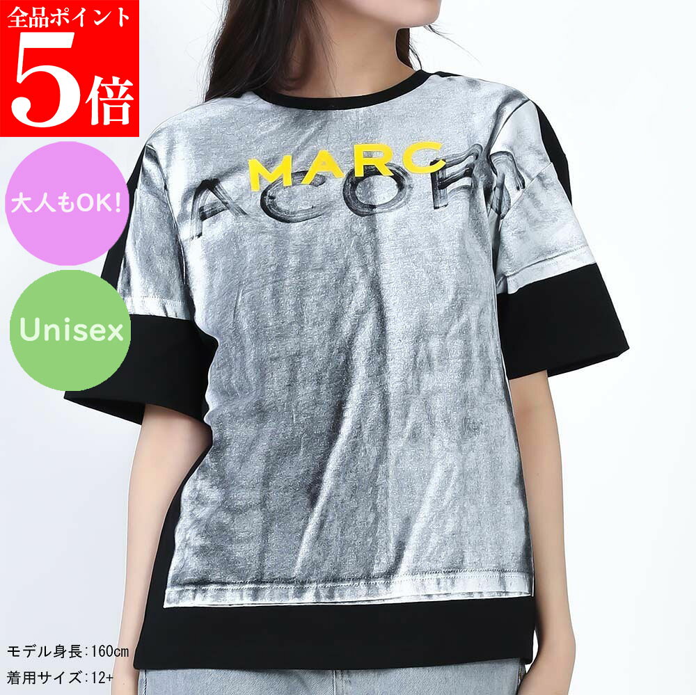 Rakuten - 【決算セール☆全品P5倍＆最大2万円スペシャルクーポン10日迄】MARC JACOBS KIDS マークジェイコブスキッズ W60456 09B レディース ガールズ メンズ ボーイズ ロゴ 半袖Tシャツ 大人もOK ユニセックス