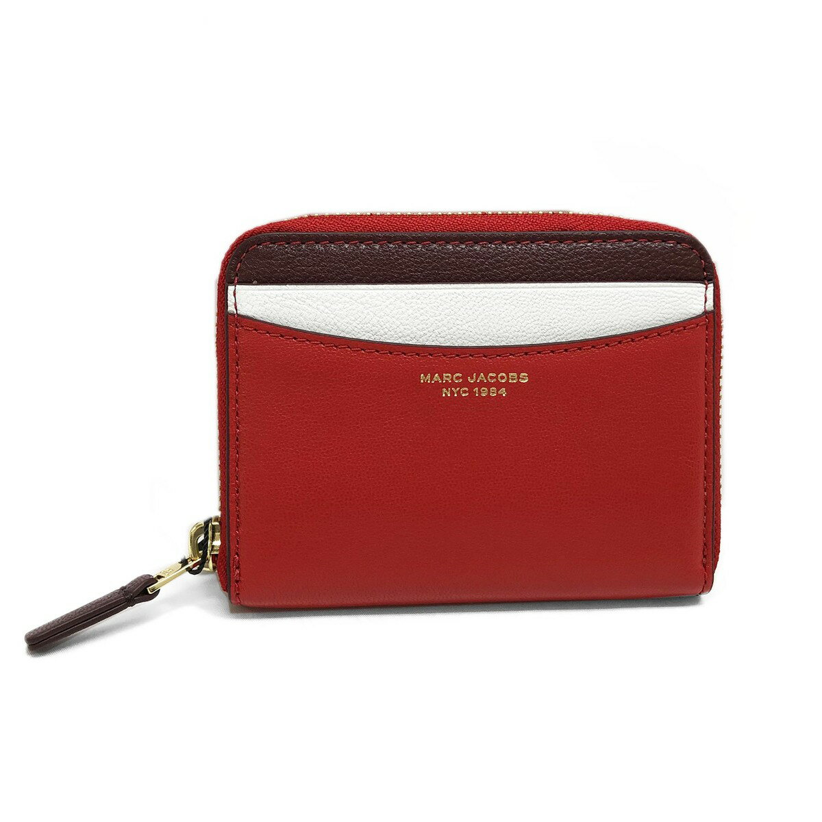 【決算大処分市☆全品10％OFFクーポン☆31日迄☆全品新品】MARC JACOBS マークジェイコブスS167L03FA22 619 カラーブロック ザ ジップ アラウンド ウォレット「SLIM 84」 TRUE RED MULTIレッド系