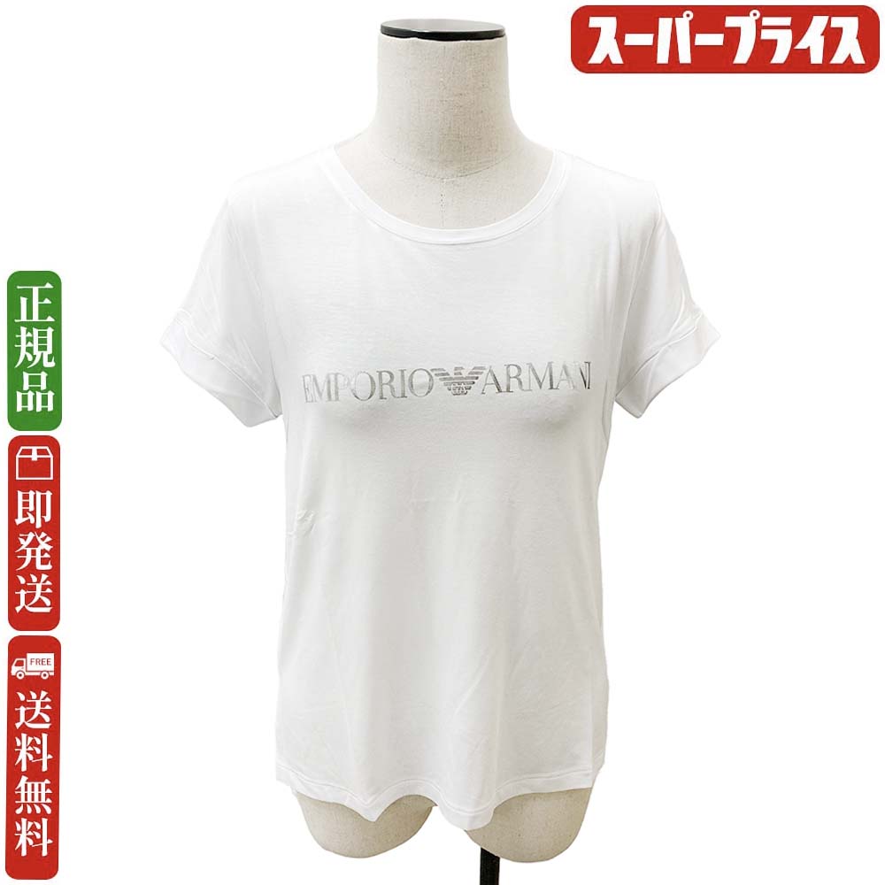 【9日間限定先着300名様スーパーSALE☆全品10％OFF＆500円クーポン併用可☆11日迄☆新品】EMPORIO ARMANI エンポリオ アルマーニ 262633 3R314 00010 レディース/ショートスリーブ/ラウンドネックTシャツ ホワイト