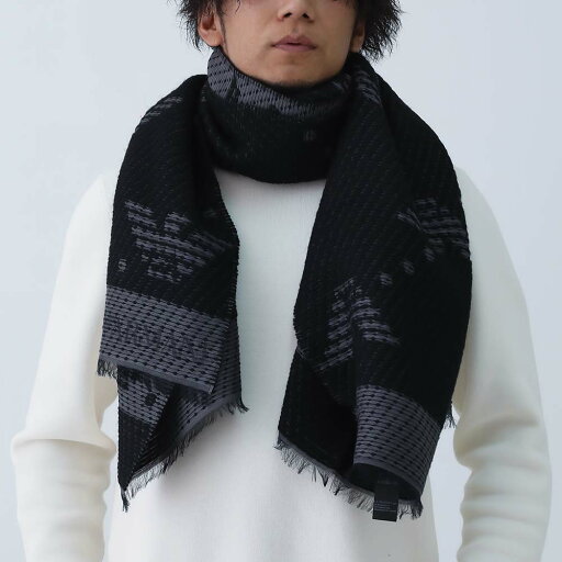 【GW直前SALE☆全品P5倍&最大1万円スペシャルクーポン30日迄】EMPORIO ARMANI エンポリオ アルマーニ 625208 4F311 00020 ストール ブラック 【GW直前SALE☆全品P5倍&最大1万円スペシャルクーポン30日迄】EMPORIO ARMANI エンポリオ アルマーニ 625208 4F311 00020 ストール ブラック
