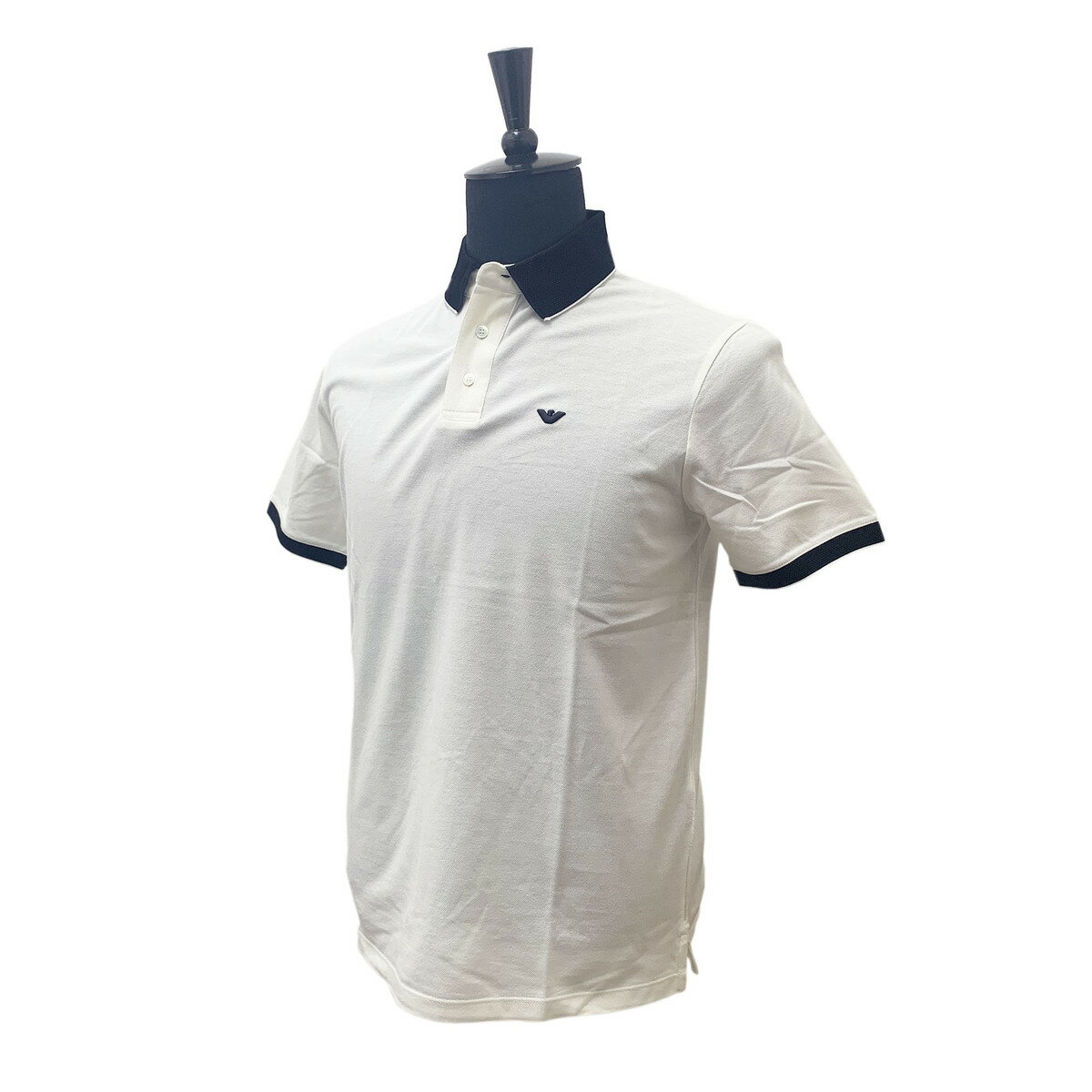 【全品P3倍!!＆全品5％OFF&500円クーポン☆15日迄】EMPORIO ARMANI (エンポリオアルマーニ) 3R1F70 1JTKZ 01F8 シルケットピケ マイクロイーグル刺繍 ポロシャツ ホワイト系 EMPORIO ARMANI