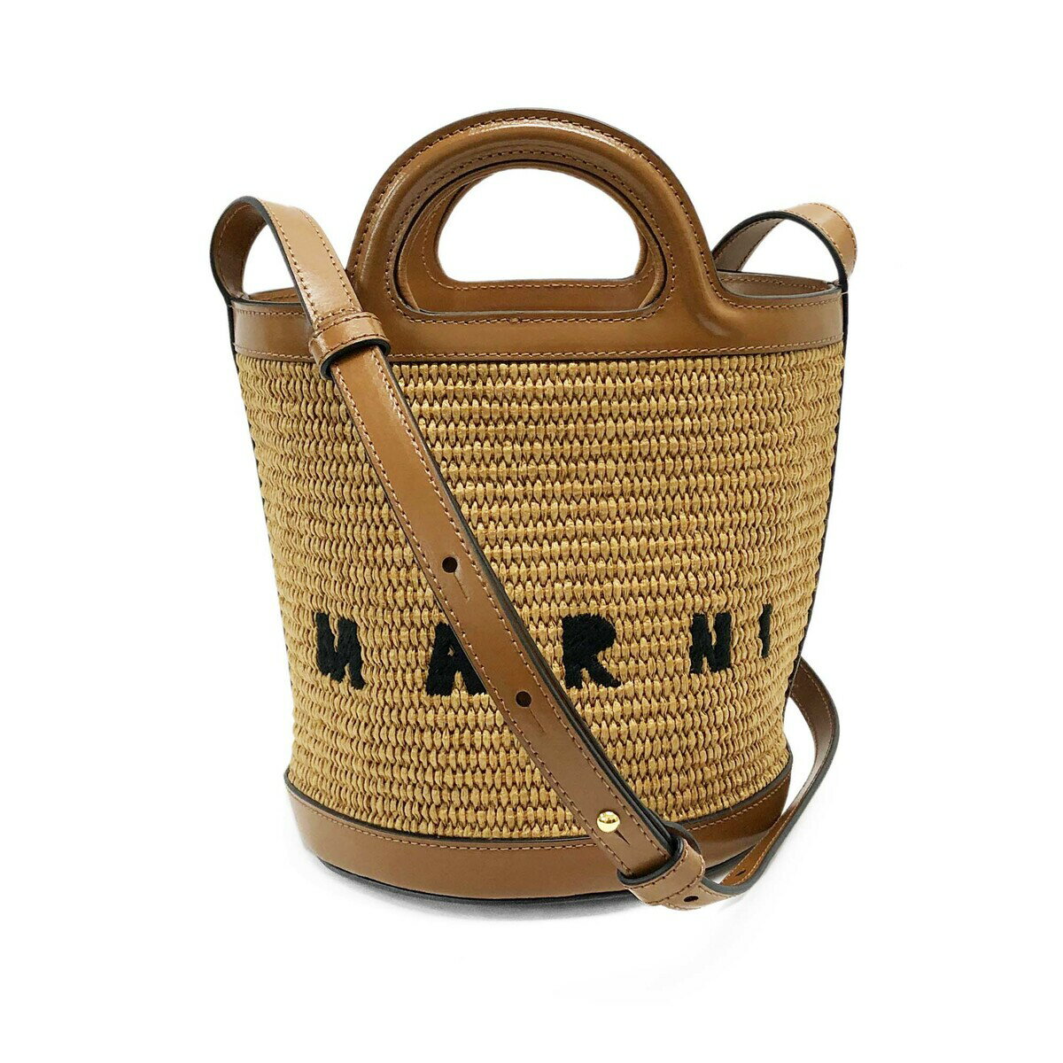 【★5日はP3倍！更に7%OFF！最大12%OFFクーポン★6/5 0時〜23時59分まで】【新品・超お得】マルニ　バッグ　ショルダーバッグ　 SCMP0056Q1 P3860 00M50 TROPICALIAバケットバッグ /ショルダーバッグ/ハンドバッグ ブラウン系　MARNIのサムネイル