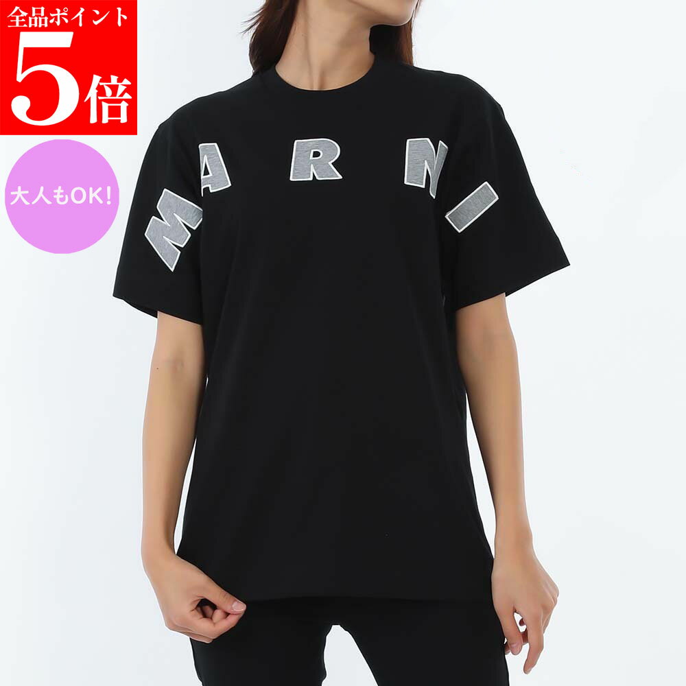 樂天商城 - 【決算セール☆全品P5倍＆最大2万円スペシャルクーポン10日迄】MARNI KIDS マルニ キッズ M01265 M00RF 0M90D レディース ガールズ メンズ ボーイズ ロゴ Tシャツ 半袖 クルーネック ユニセックス