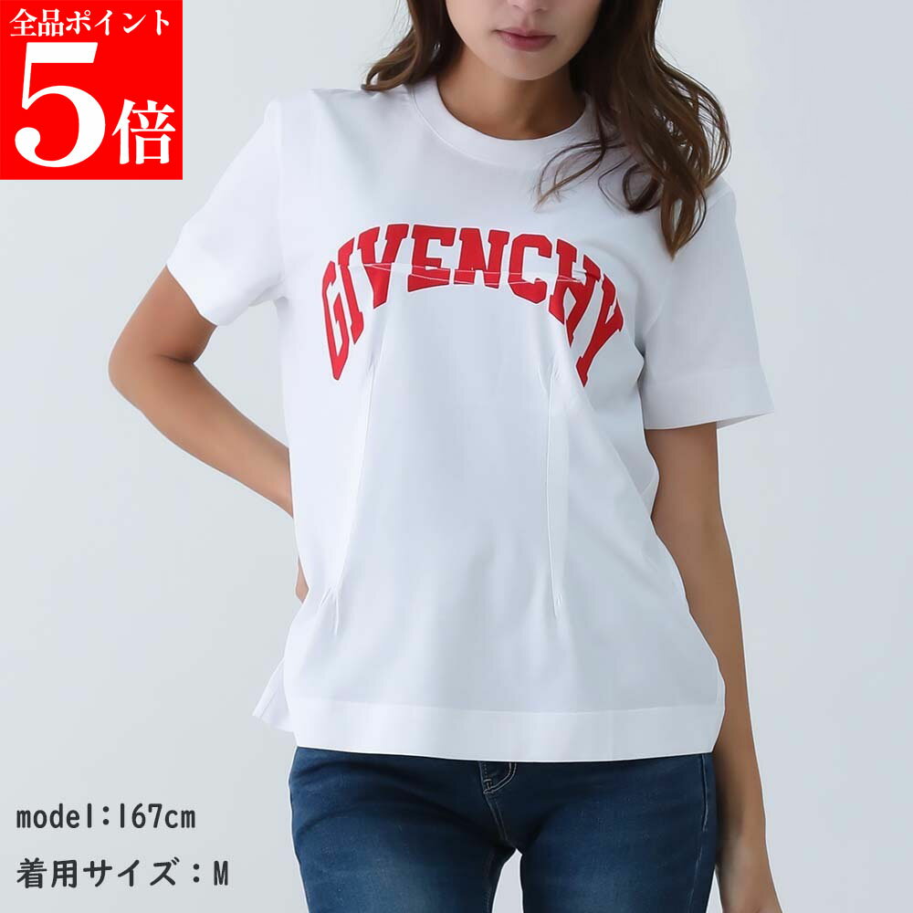 Rakuten - 【正規品・新品・GW直前スーパーSALE全品P5倍＆全品5％値引きクーポン30日迄】 ジバンシィ レディース 半袖 ロゴプリント Tシャツ BW70BC 3YAA 112 WHITE/RED GIVENCHY