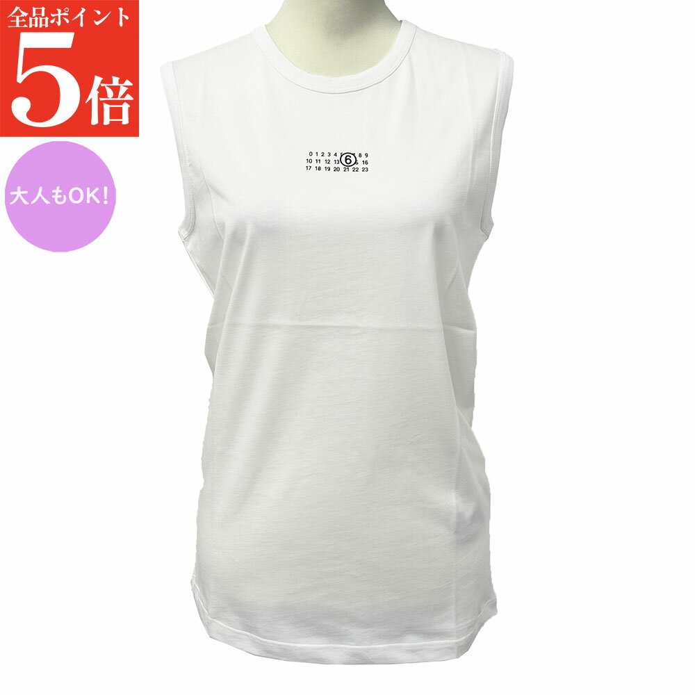 ■商品名 MM6 KIDS エムエムシックス メゾンマルジェラ キッズ タンクトップ M60575 MM04I ノースリーブTシャツ レディース ガールズ カットソー ナンバリングロゴ コットン 大人もOK ■シーズン 2026年春夏新作 ■モデル M60575-MM04I-M6100 ■カラー M6100/ホワイト ■サイズ 【14Y】着丈: 65.0cm肩幅: 38.0cm胸囲: 90.0cm 【16Y】着丈: 67.0cm肩幅: 40.0cm胸囲: 96.0cm ※ボディ着用サイズ：14Y ■素材 コットン100％ ■生産国 made in PORTUGAL ※生産国は、同じ商品でも生産時期によって異なる場合がございます事ご了承下さい。 ■付属品 製品管理タグ 【ブランド公式サイト掲載価格】 又は、ブランド直営店販売価格:￥15000(税込) 確認日:26.3.24 比較対照価格の確認方法:ブランド公式サイト --------------------- ■商品情報 ・背面にはアイコニックなステッチ入り ・コットン素材 ・クルーネック ・ノースリーブ ・胸元にロゴ ・大人もOK ■注意事項 ※こちらの商品は並行輸入品になります。 ※ご注文前に必ずお読み下さい ●在庫の有無 在庫有り表示が【◎】であれば手元に在庫がございます。 在庫確認のお問合せは不要でございます。 ●タイムラグによる欠品 他サイトでも販売しております為、ご注文確定後にタイムラグによる欠品となる場合がございます。 ●付属品について 商品ページ内の【付属品】の項目に記載がある物、またはお写真にて掲載がされている物は付属しております。 記載が無い場合は輸入時より付属がない為、お付けしておりません。 輸入品のため、箱・保存袋に傷や汚れ、入荷時期や製造時期により商品の細かな仕様やデザインが変更になる場合がございます。 並行輸入の特性上、ギャランティカード等の紙タグが一部不足している場合がございます事、ご了承下さい。 商品についてご不明な点ございましたらお気軽にお問合せくださいませ。