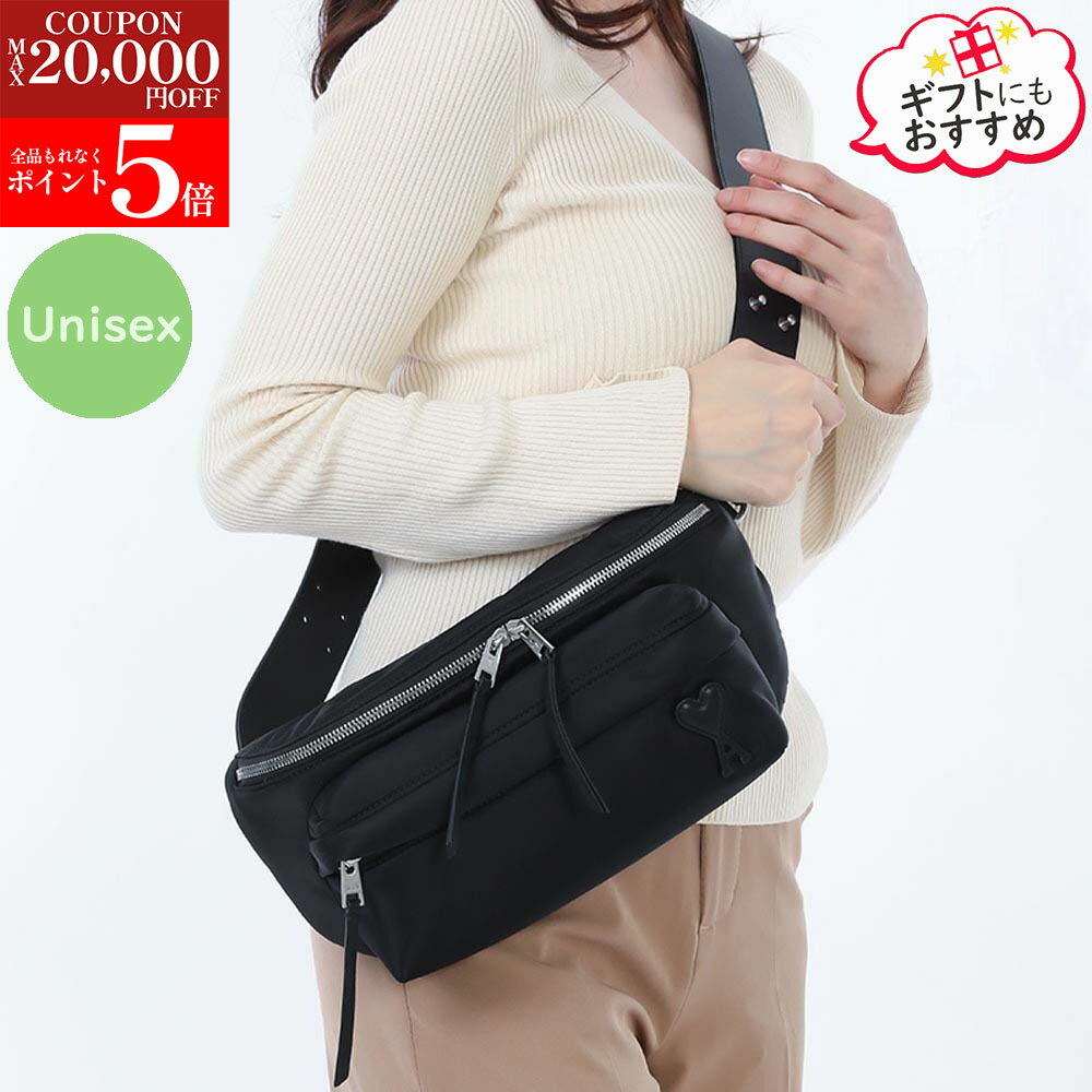 ナイロン AMI PARIS ブラック レザートートバッグ ショルダーバッグ AMI Paris Midi レザー ハンドバッグ | ブラック | FARFETCH JP