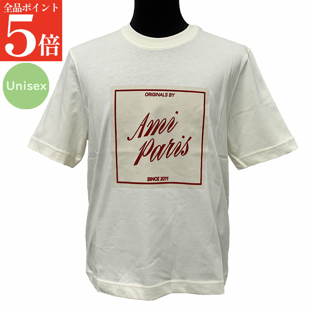 樂天商城 - 【決算セール☆全品P5倍＆最大2万円スペシャルクーポン10日迄】AMI PARIS アミパリス ティック コットンジャージー ショートスリーブ Tシャツ メンズ レディース ユニセックス 女性用 男性用 婦人用 紳士用 男女兼用