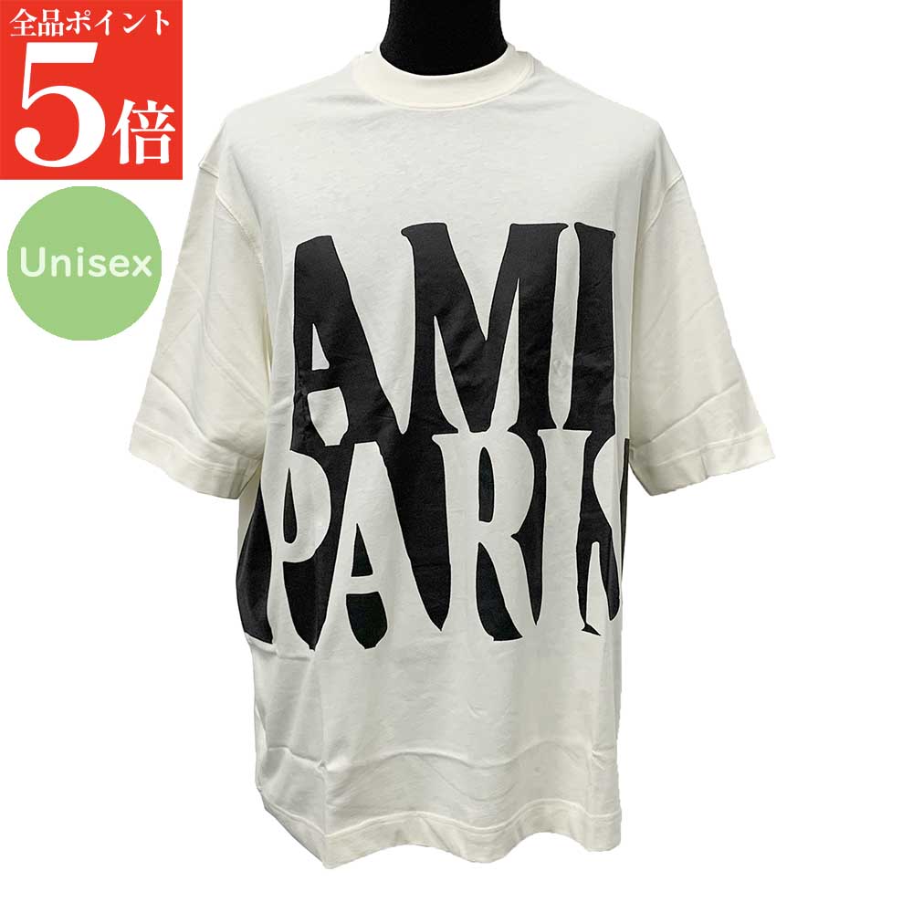 Rakuten - 【正規品・新品・GW直前スーパーSALE全品P5倍＆全品5％値引きクーポン30日迄】AMI PARIS アミパリス Tシャツ UTS381.726 Alexandre Mattiussi アレクサンドロ マテュッシ メンズ レディーズ ユニセックス オーバーサイズ ロゴ 女性用 男性用 婦人用 紳士用 男女兼用