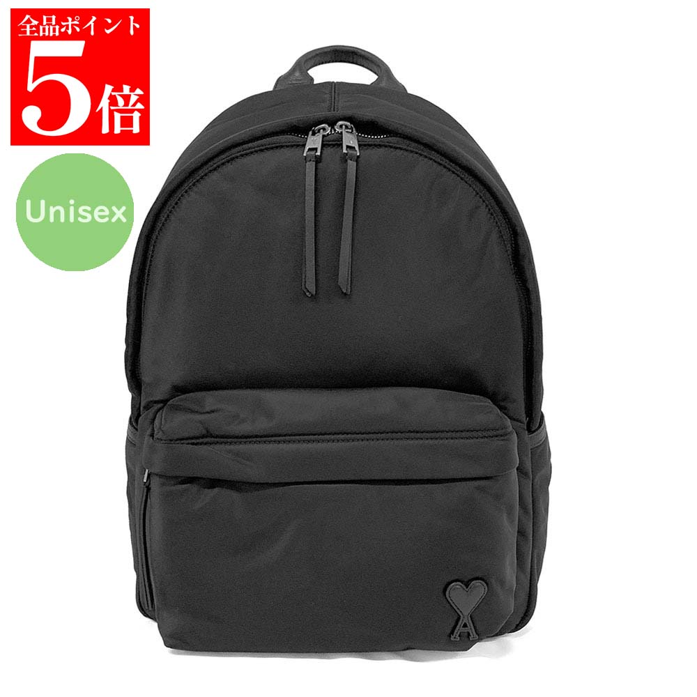 樂天商城 - 【決算セール☆全品P5倍＆最大2万円スペシャルクーポン10日迄】AMI PARIS アミ パリス ULL728.AW0001 001 ブラック ナイロン Marcel バックパック ユニセックス レディース メンズ