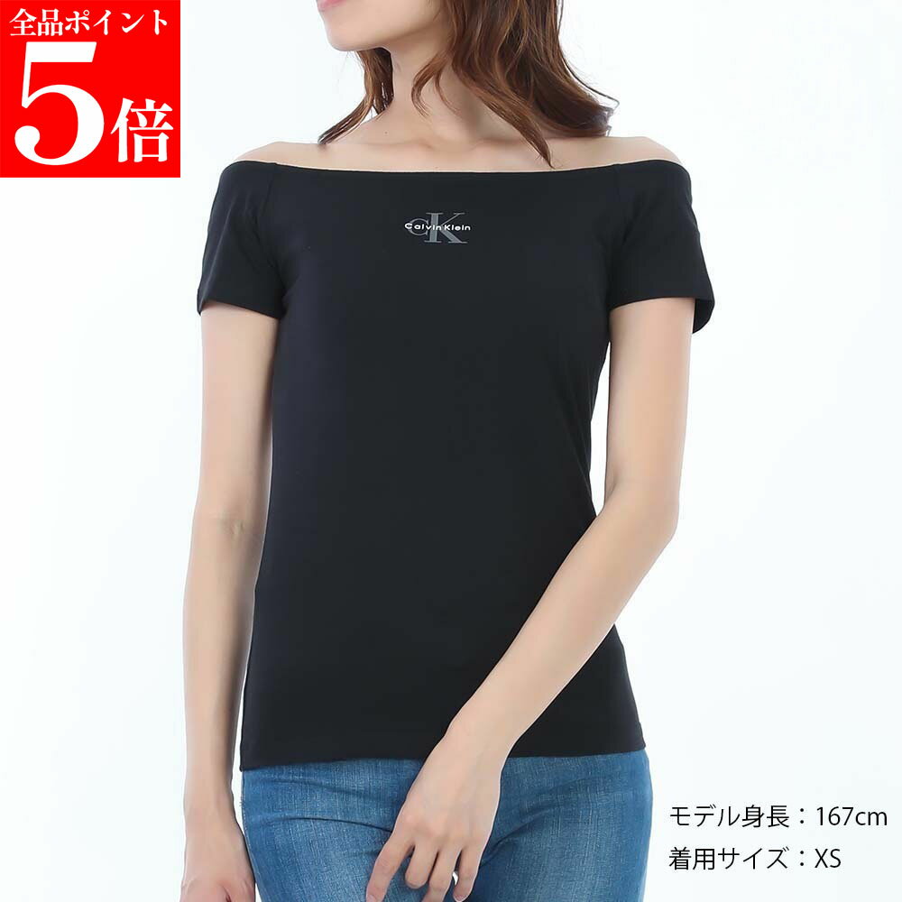 Rakuten - 【正規品・新品・GW直前スーパーSALE全品P5倍＆全品5％値引きクーポン30日迄】Calvin Klein カルバンクライン LV047C203G UB1 オフショルダーTシャツ