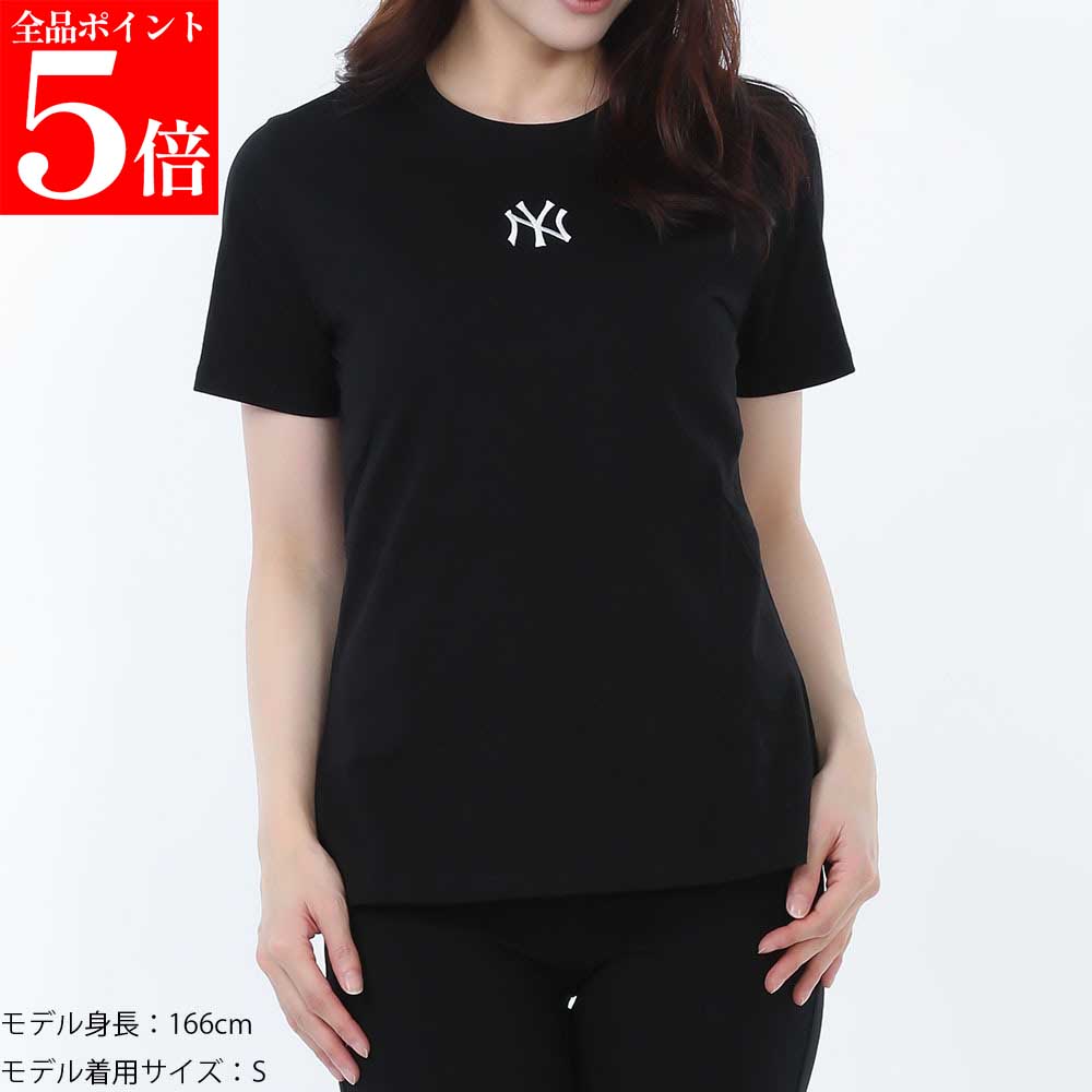 樂天商城 - 【決算セール☆全品P5倍＆最大2万円スペシャルクーポン10日迄】NEW ERA ニューエラ 60684412 BLK ニューヨーク・ヤンキース レディース MLB ミディリーグ エッセンシャル ブラック 半袖Tシャツ 女性用 婦人用