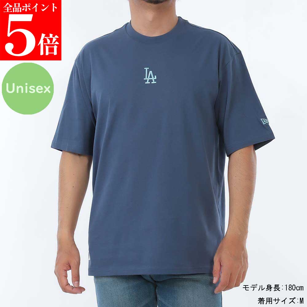 Rakuten - 【正規品・新品・GW直前スーパーSALE全品P5倍＆全品5％値引きクーポン30日迄】NEW ERA ニューエラ 60684267 MIN LAドジャース MLB ミディリーグ エッセンシャル ダークブルー オーバーサイズ メンズ半袖 Tシャツ