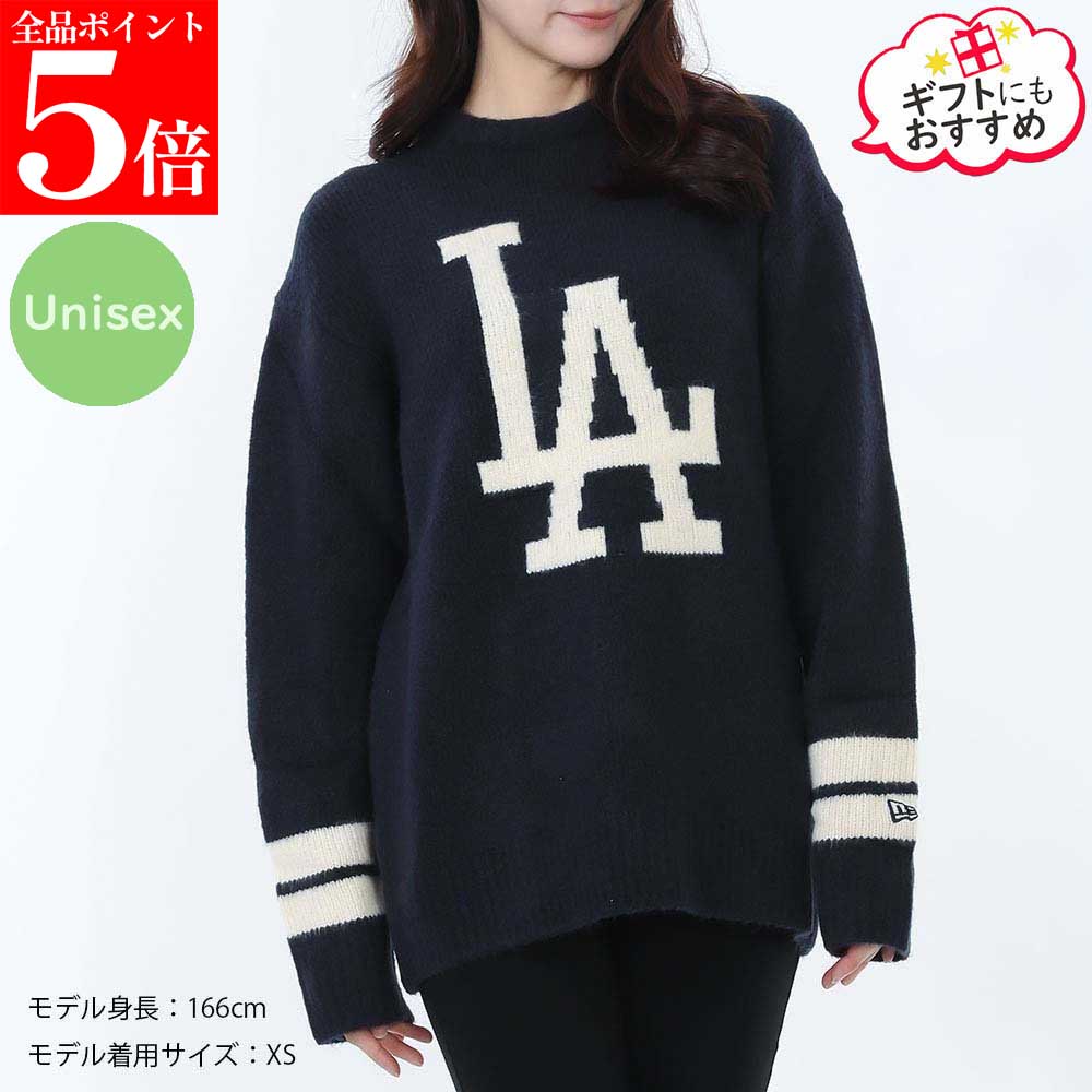 Rakuten - 【正規品・新品・GW直前スーパーSALE全品P5倍＆全品5％値引きクーポン30日迄】NEWERA ニューエラ セーター AP MLB APPLIQUE LOGO SW33 LOSDOD ドジャース NAVY 長袖ニット 大谷翔平 オオタニ メンズ レディース 60684329 ユニセックス 女性用 婦人用