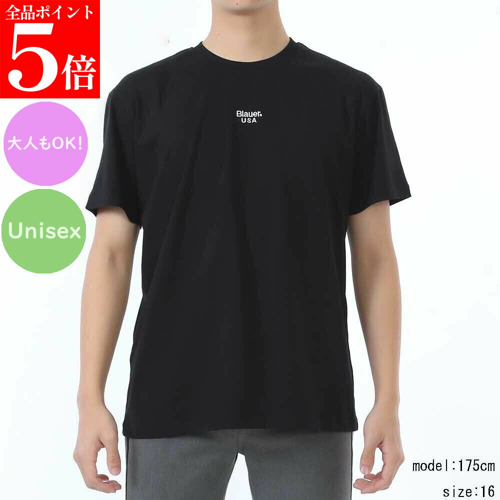 樂天商城 - 【お買い物マラソンSALE★全品ポイント5倍】Blauer.USA Kids ブラウアー キッズ 25WBLKH02477 007396 999 FAUNCE JUNIOR EMBROIDERED 半袖Tシャツ メンズ レデイース ユニセックス 大人もOK 男性用 女性用
