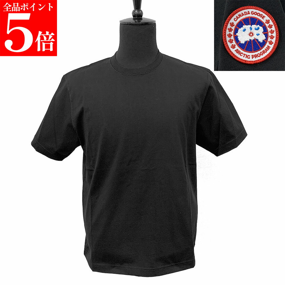 Rakuten - 【決算セール☆全品P5倍＆最大2万円スペシャルクーポン10日迄】CANADA GOOSE カナダグース Tシャツ Novo 1328M メンズ カットソー クルーネック コットン カットソー ロゴパッチ 9061/Black-Noirメンズ 男性用 婦人用 紳士用