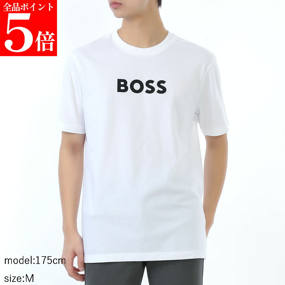 Rakuten - 【正規品・新品・GW直前スーパーSALE全品P5倍＆全品5％値引きクーポン30日迄】HUGO BOSS ヒューゴボス Tシャツ 50553652 TS Logo メンズ 半袖 ステートメントロゴ レギュラーフィット クルーネック 男性用 紳士用