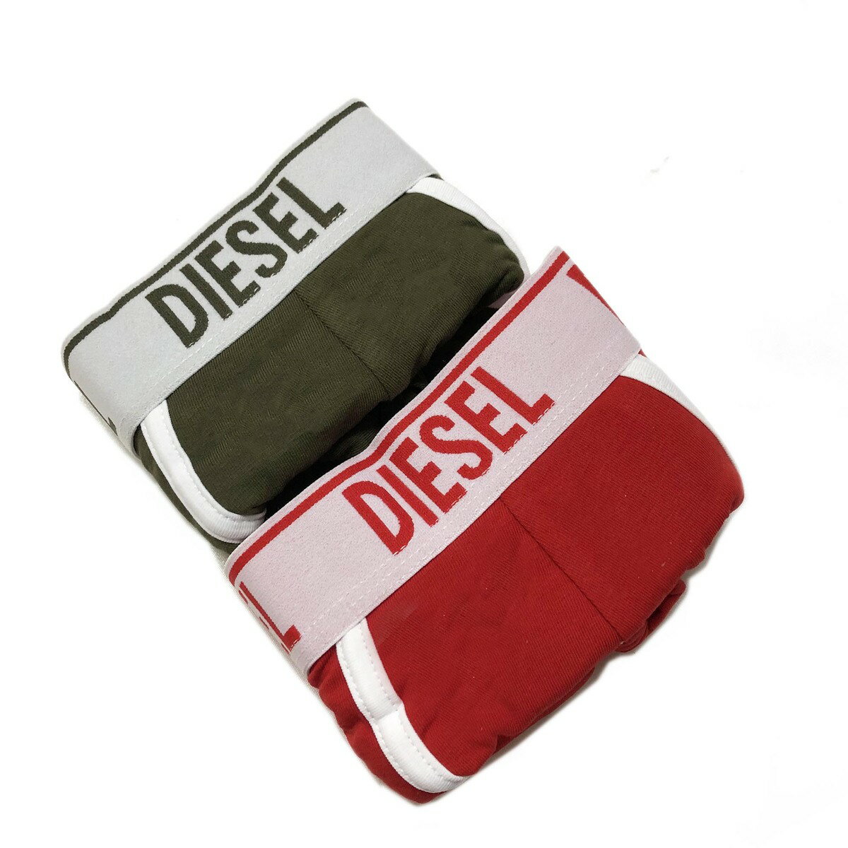 ディーゼル 【決算大処分市☆全品10％OFFクーポン☆31日迄☆全品新品】DIESEL ディーゼル 00SMKX 0SFAC E5984 ボクサーパンツ / 下着 カーキ レッド 2枚セット