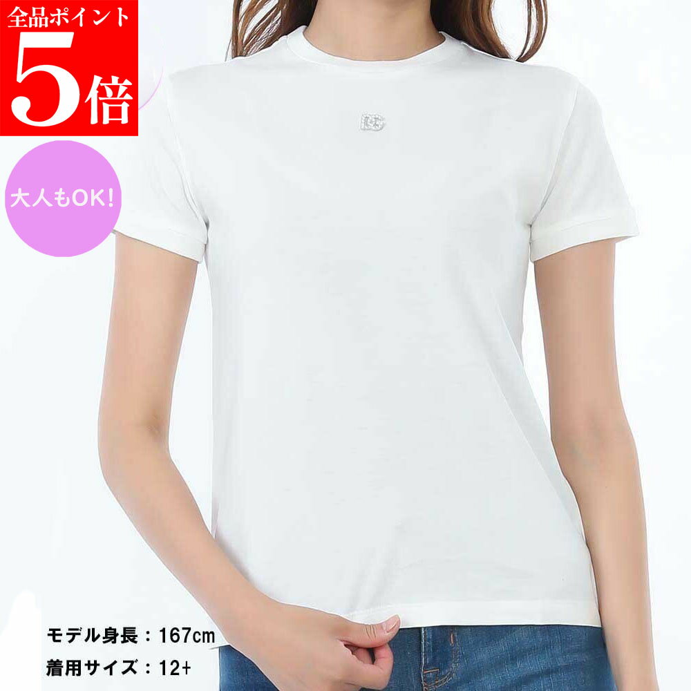 Rakuten - 【正規品・新品・GW直前スーパーSALE全品P5倍＆全品5％値引きクーポン30日迄】DOLCE&GABBANA Kids ドルチェ&ガッバーナ キッズ L5JTNJ G703N W0111 レディース 半袖 ロゴ Tシャツ 大人もOK！女性用 婦人用