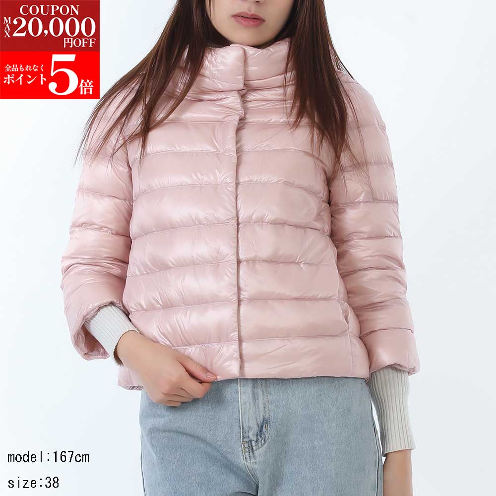 ☆超美品☆HERNO ウルトラライトコート ライトピンク サイズ14A レディース エコウール＆ナイロンウルトラライト Aライン コート