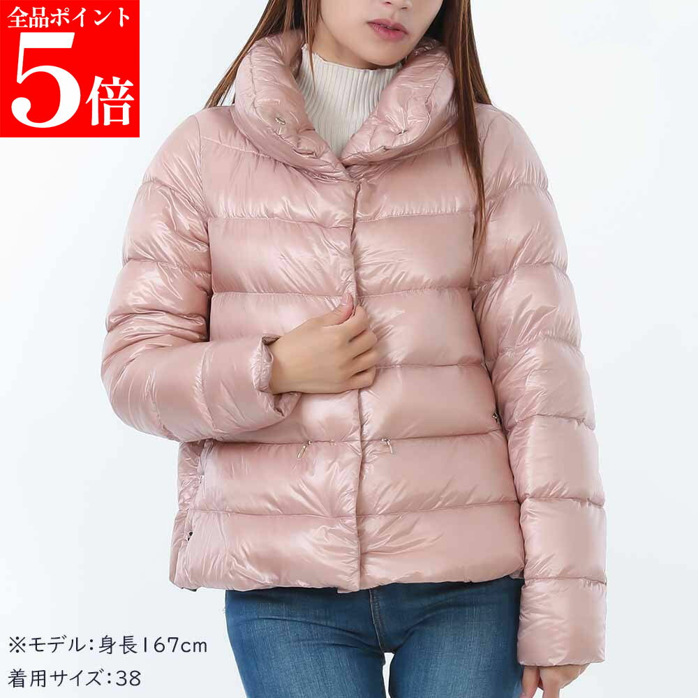 Down Jacket - 【春の応援SALE全品P5倍＆最大2万円値引きクーポン15日迄】HERNO ヘルノ PI001781D 12017Z 4135 ナイロン ダウンジャケット ショート丈 レディース ピンク