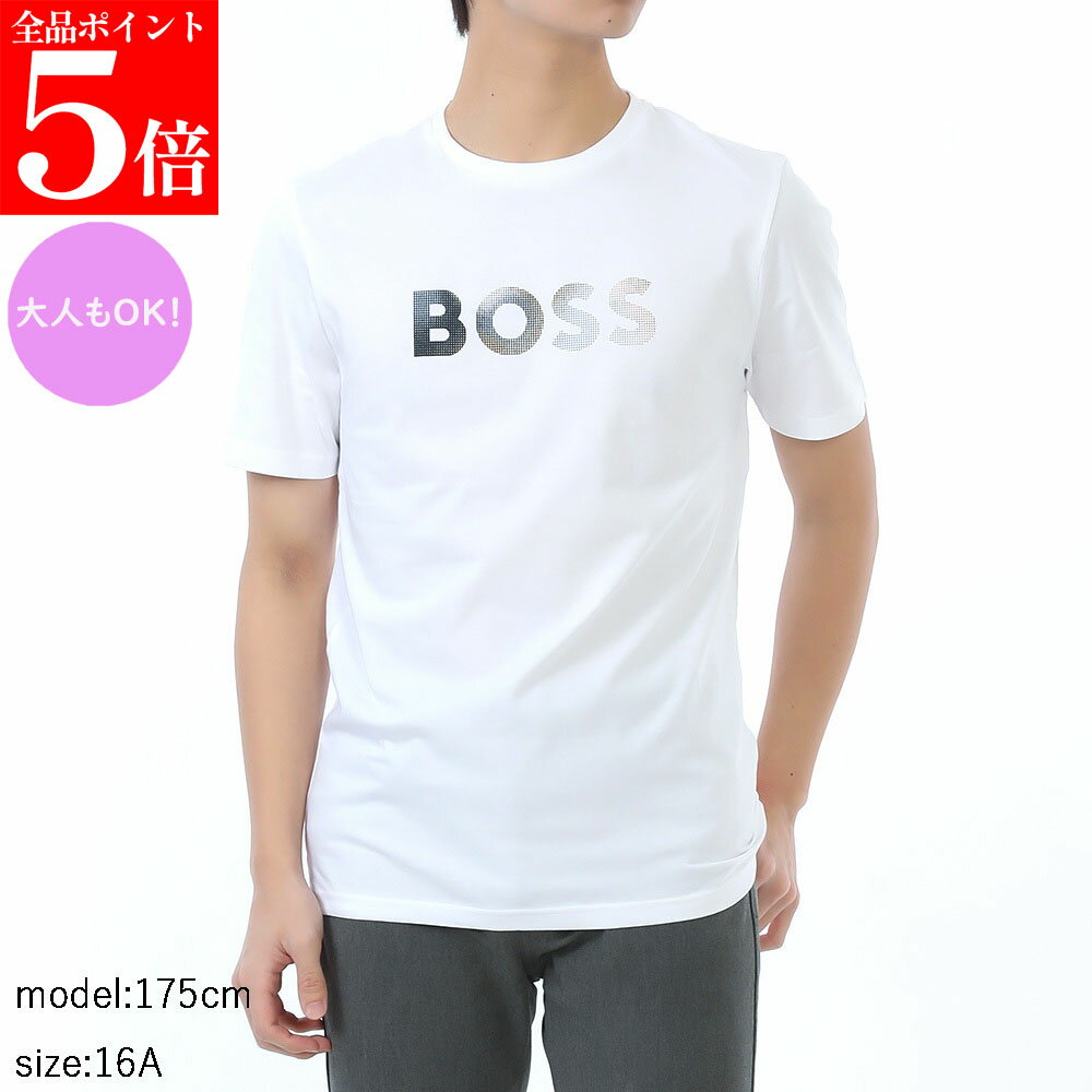 樂天商城 - 【決算セール☆全品P5倍＆最大2万円スペシャルクーポン10日迄】HUGO BOSS KIDS ヒューゴボス キッズ Tシャツ J52983 メンズ ボーイズ クルーネック グラフィック ロゴ コットン 半袖 大人もOK