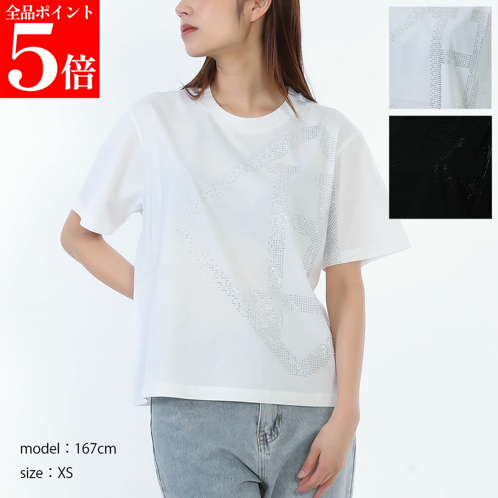 Rakuten - 【決算セール☆全品P5倍＆最大2万円スペシャルクーポン10日迄】HERNO Tシャツ JG000321D 52125 半袖 カットソー レディース コットン ストーン ロゴ カラー2色