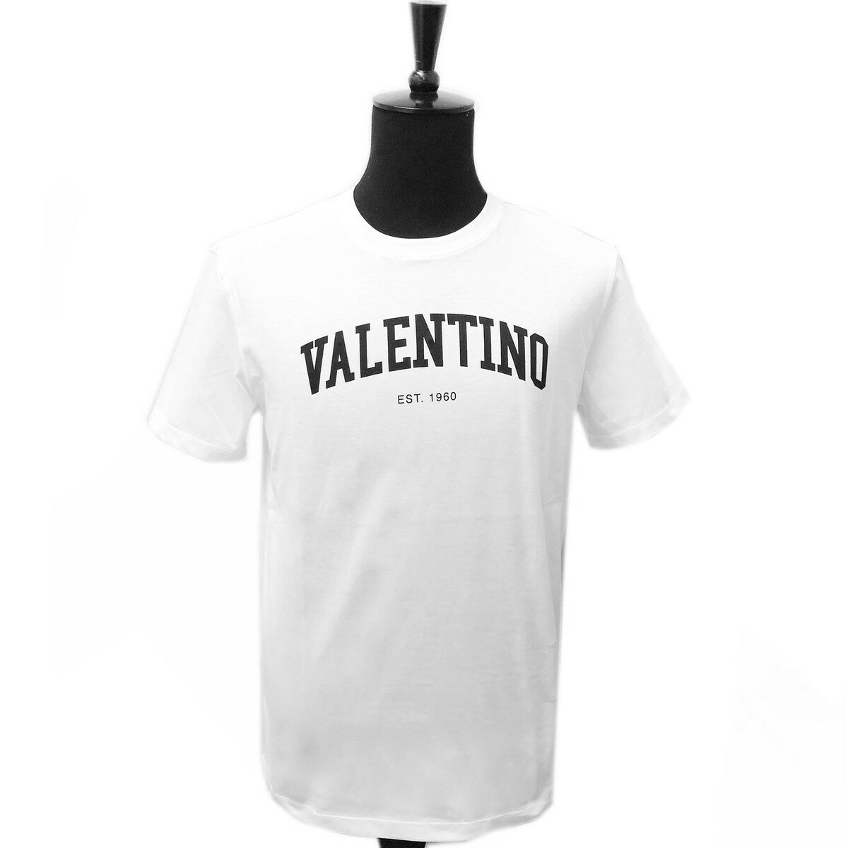 【決算大処分市☆全品10％OFFクーポン☆31日迄☆全品新品】VALENTINO バレンティノ 2V3MG13D964 A01ヴァレンティノプリントクルーネックコットンメンズTシャツ ホワイト