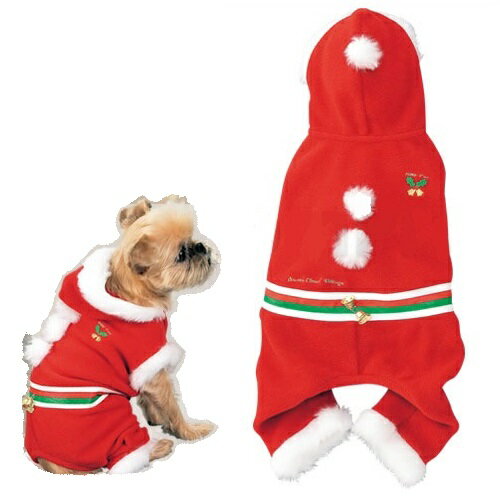 ポンポリース X'mas サンタさんスーツ 2号 3号 4号 5号 (S M L LL) 犬服 超小型犬〜小型犬用 つなぎ