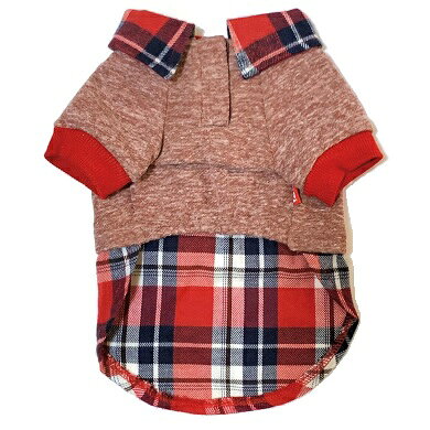 スリーアローズ PiPi シンプルダブル シャツ 2号・5号 (S・XL〜3L) レッド 超小型犬〜小型犬・中型犬用 犬服 LL 2L トレーナー