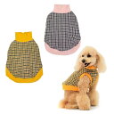 CoCoBANANA ジップアップチェックウエア 3号 イエロー・ピンク 犬服 超小型犬~小型犬用 セーター (M) ココバナナ