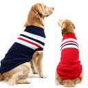 マリンボーダーセーター (3L〜4L) レッド ネイビー 中型犬 犬服 柴犬 ボーダーコリー コーギー等 ニット