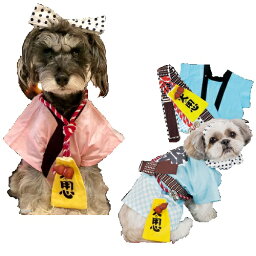 ポンポリース 祭 はんてんセット 6号 サックス・ピンク 小型犬～中型犬用 犬服 (2L～3L) 祭り ハッピ ハンテン