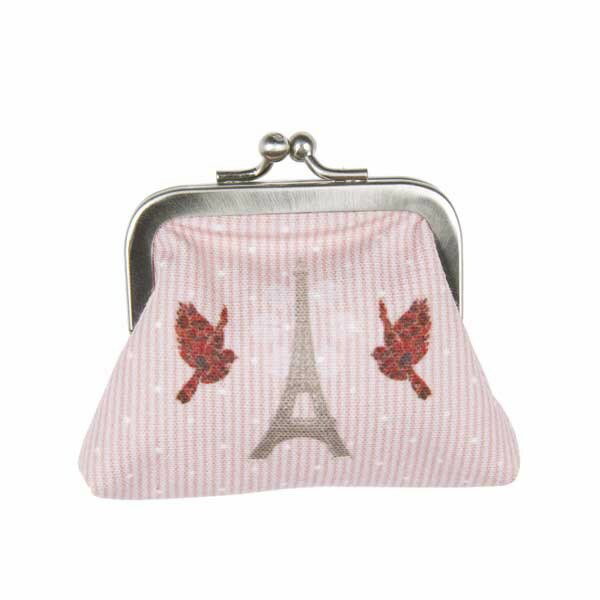 mini がま口小銭入れ ピンクエッフェル塔