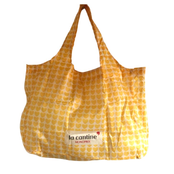 【送料無料】モノプリ エコバッグ ラ・カンティーヌ ハート La cantine フランス パリ 直輸入 マチ広 折りたたみ コンパクト 横長 monoprix ブランド レディース ショッピングバッグ 収納袋 一体型 可愛い オシャレ 買い回り キャンペーン プチギフト 個装