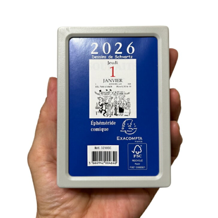 【送料無料1個2個3個】フランス 日めくりカレンダー 2026 おしゃれ かわいい コミック フランス直輸入 カレンダー 卓上 フランス語 エグザコンタ社 パリ...