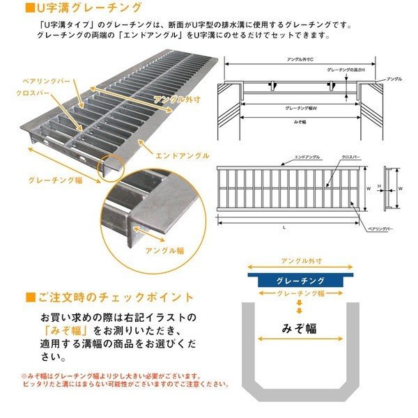 景観グレーチング 適正みぞ幅 180mm (乗用車用 T-2) 長さ995mm 幅170mm 高さ32mm HYU-180 (代引き不可)法山本店 3