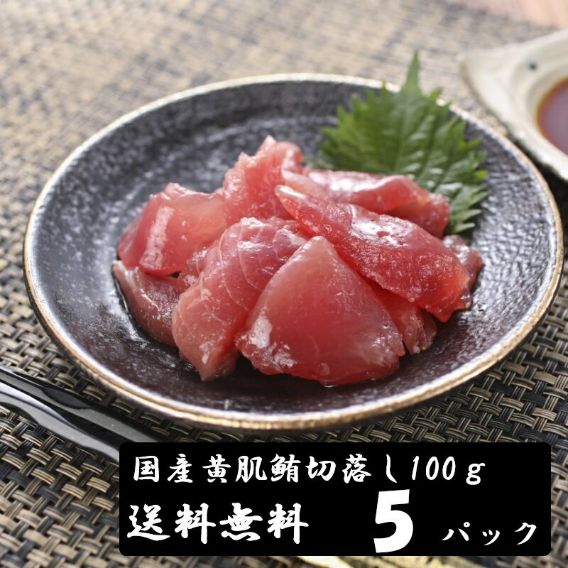 （送料無料）国産マグロ切落し（上）　100g×5パックセット　キハダマグロ　配送不可地域あり　きはだまぐろ　代引き不可