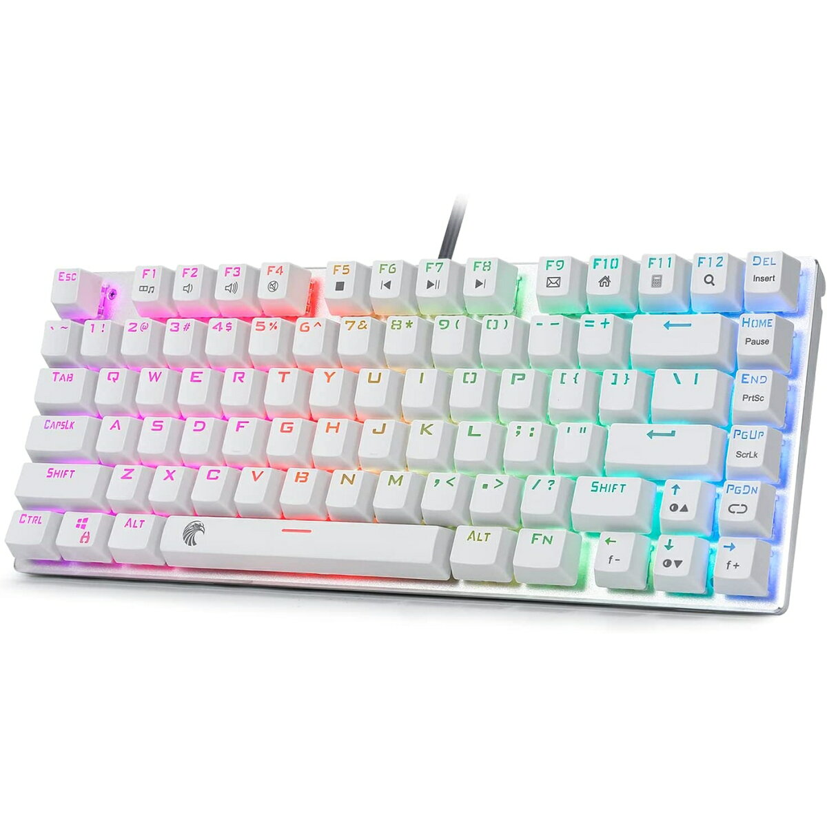 e元素 ゲージングキーボード Z88 メカニカルキーボード 赤軸 茶軸 青軸 81キー アンチゴーストキー RGB発光LEDバックライト付き アマゾン人気 USB有線高速反応 防水 勤務/作家用/ゲーム用パソコンキーボード