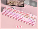 「送料無料」 e元素 K682 ゲージングキーボード 全104キー無衝突 有線キーボード 1680万色RGBバックライト メカニカル式キーボード 仕事PC用/自宅ゲーム用 日本語説明書付き(ピンク)