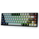 E-YOOSO ゲーミングキーボード 60%メカニカルキーボード 68キー 赤軸 RGB1680万色LED色変え テンキーレス 光るキーボード USB有線 防水仕様 角度調整 着脱式ケーブル 在宅勤務/オフィス/ゲーミング Windows XP/Vista/7/8/10対応