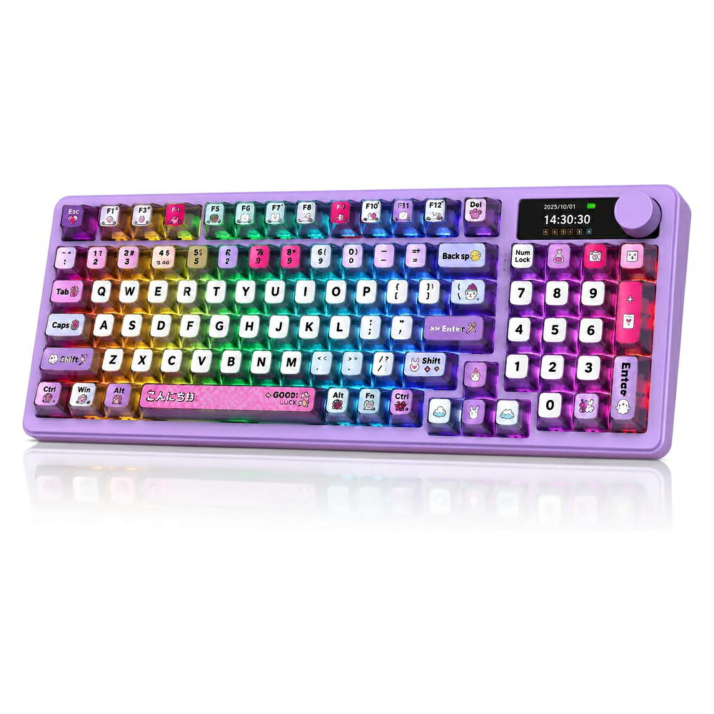 【10/21～10/23限定★7,900円以上で800円OFFクーポン】e元素 Z-99 ワイヤレス メカニカル ゲーミングキーボード 銀軸 …