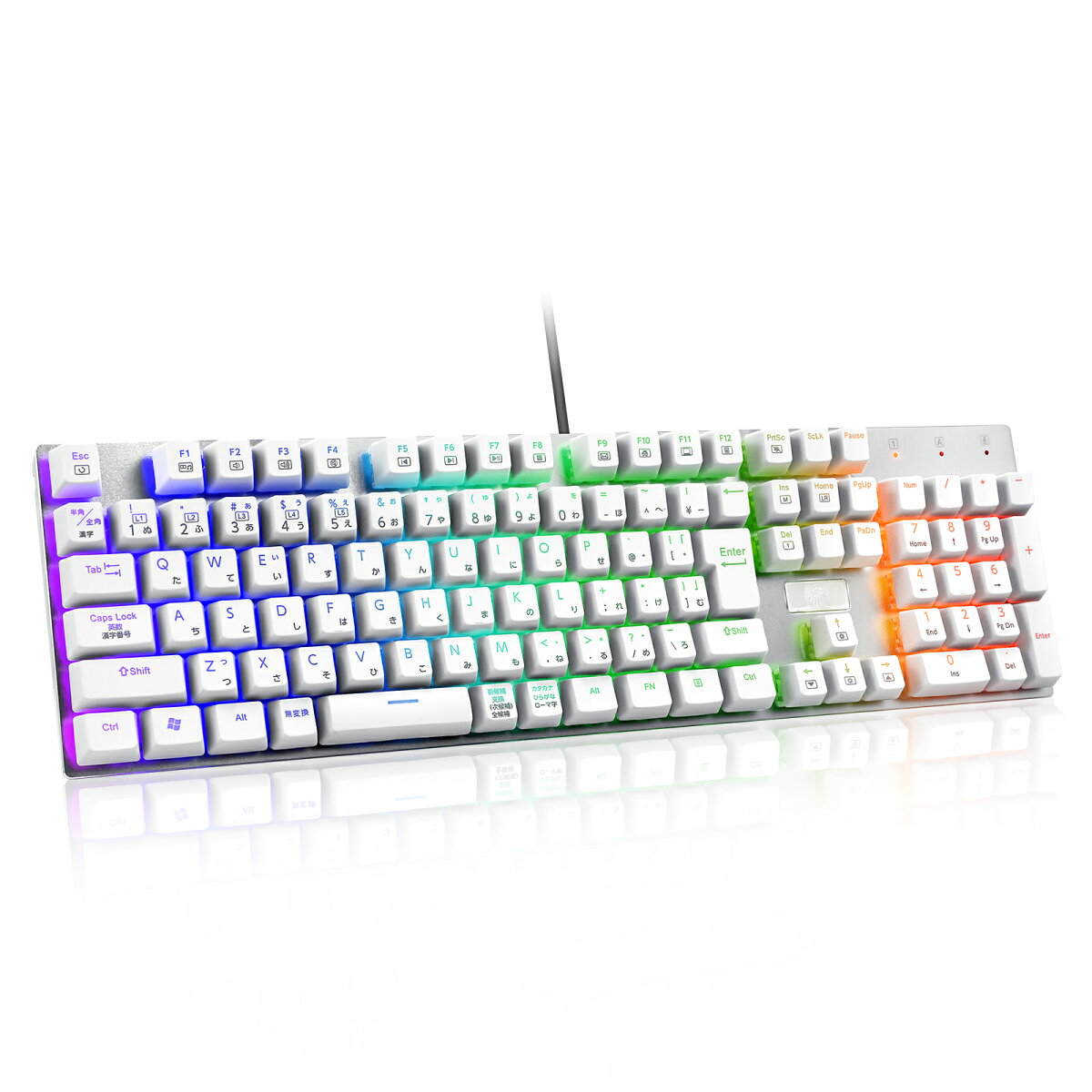 【日本語配列】e元素メカニカル式ゲーミングキーボード 赤軸・青軸を採用 フルサイズ109キー Type-C USB有線接続 全キー防衝突 RGB発光LEDバックライト付き Windows/Mac OS対応 オフィス/ゲーム用JP配列キーボード