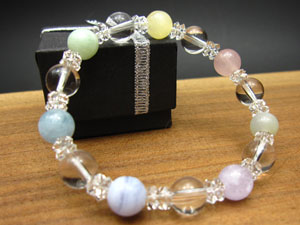 七色のパステルカラー 厄除けブレス【楽ギフ_包装選択】 【天然石/パワーストーン /ブレスレット】