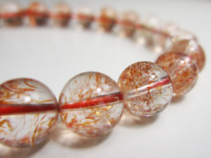 ロシア産　ストロベリークオーツ　8〜8.5mm珠ブレスレット