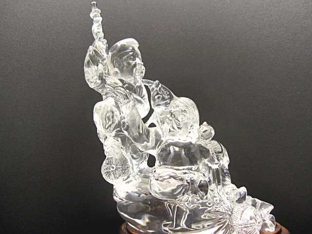 【天然石彫刻】大黒&恵比寿様 大黒様 天然水晶 風水 縁起物 財運 商売繁盛 天然水晶 縁起物 風水彫刻 天然石 最高級 天然水晶手彫り 彫刻置物 天然石 パワーストーン アクセサリー