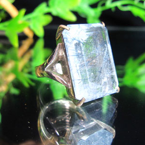 ブルールチル 青針水晶 シルバーリング 指輪